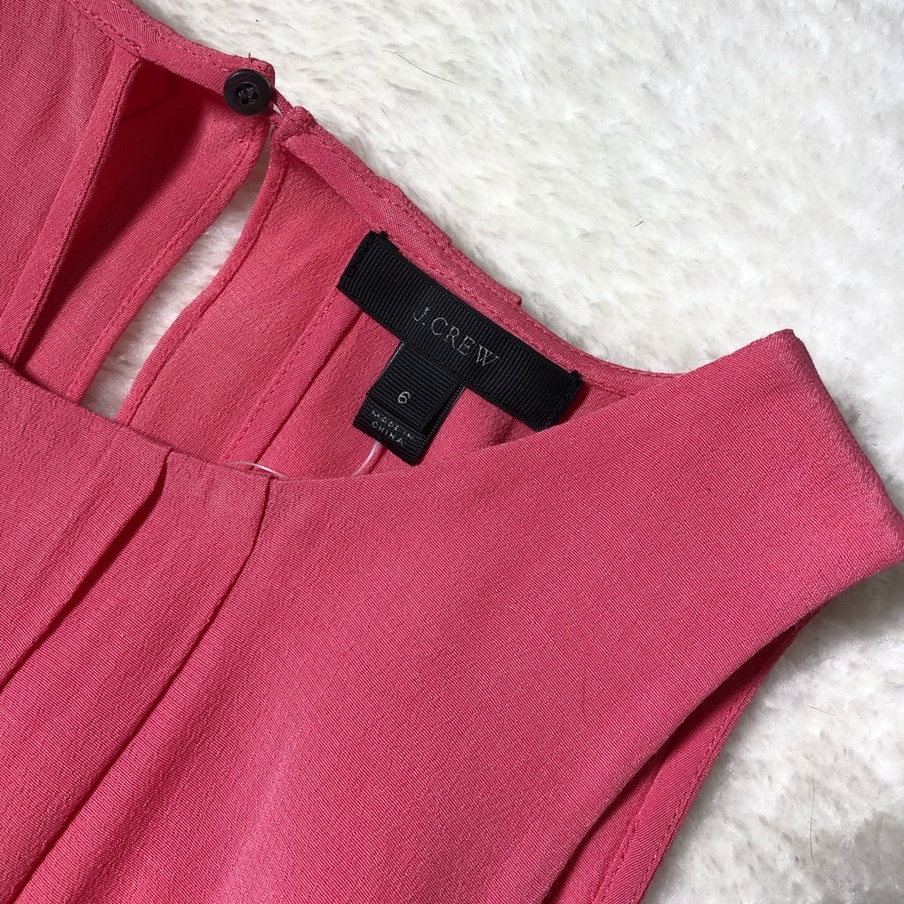 NWT J Crew Tiered Crepe Salmon Pink Tank Top - Picture 9 of 12